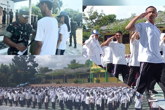 Pelaksanaan wawasan kebangsaan dan pelatihan PBB di SMKN 1 Tanjungpinang, Jumat (21/07/2023)