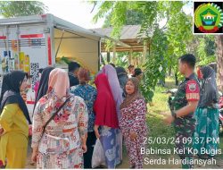 Babinsa Kampung Bugis Monitoring Pasar Murah Disperindag Tanjungpinang