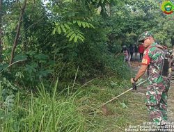 Bersama Warga Binaan,Serda Yasser Hasibuan Lakukan Gotong Royong