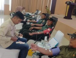 Personil Koramil 01 Kota Ikuti Donor Darah Hari Bakti Adhyaksa