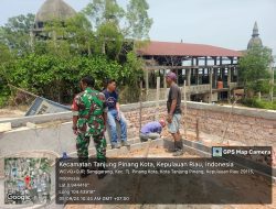 Babinsa Senggarang Mengecek Pembangunan Taman Budaya