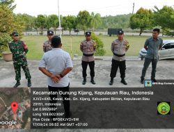 Personil Koramil 02 Bintim Bersama Polsek Gunung Kijang Gelar Patroli Gabungan