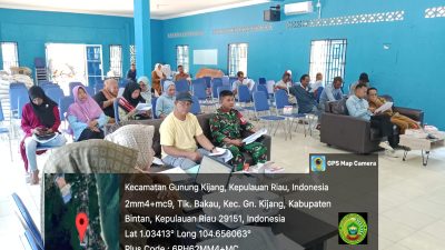 Babinsa Teluk Bakau 02 Bintim Ikuti Musyawarah Desa